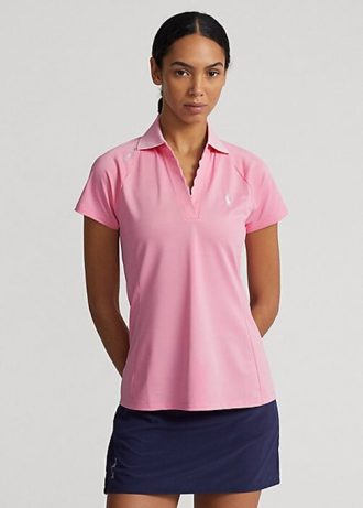 Růžové dámské piqué polokošile Ralph Lauren Tailored Fit