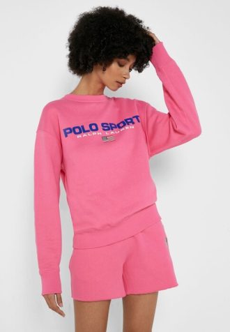 Růžové dámské polo mikiny Ralph Lauren
