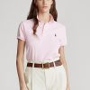 Růžové dámské polokošile Ralph Lauren Classic Fit Mesh Polo