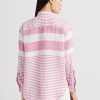 Růžové dámské pruhované oversize plátěné košile Ralph Lauren