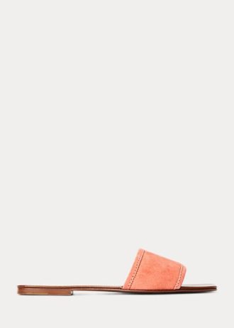 Růžové dámské sandály Ralph Lauren Andela Calf-Suede Růžové dámské sandály Ralph Lauren Andela Calf-Suede