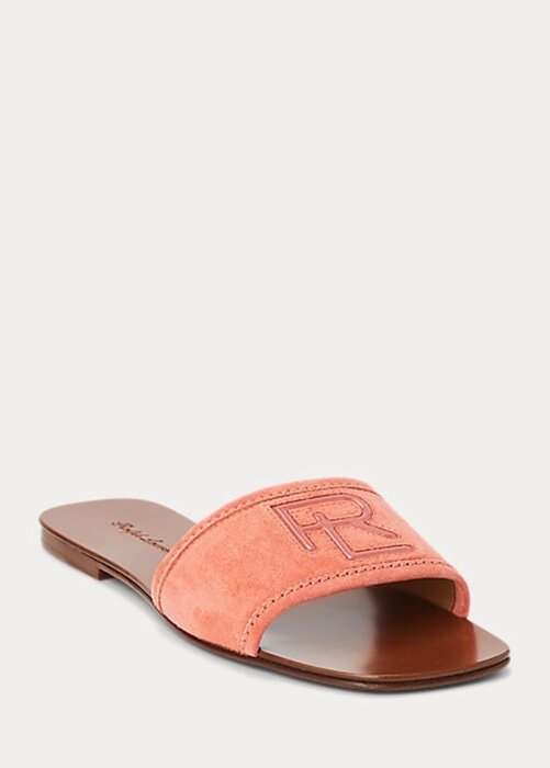 Růžové dámské sandály Ralph Lauren Andela Calf-Suede Růžové dámské sandály Ralph Lauren Andela Calf-Suede