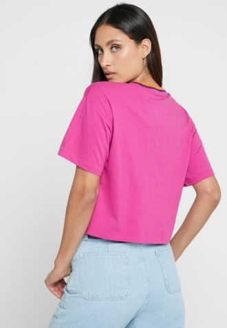 Růžová dámská trička s grafickým výstřihem Ralph Lauren Crew