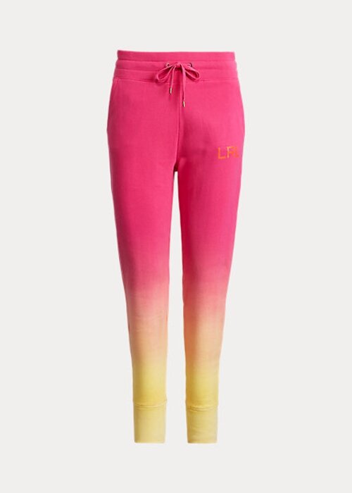 Růžové / oranžové / žluté dámské francouzské froté tepláky Ralph Lauren Dip-Dyed Růžové / oranžové / žluté dámské francouzské froté tepláky Ralph Lauren Dip-Dyed