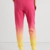 Růžové / oranžové / žluté dámské francouzské froté tepláky Ralph Lauren Dip-Dyed Růžové / oranžové / žluté dámské francouzské froté tepláky Ralph Lauren Dip-Dyed