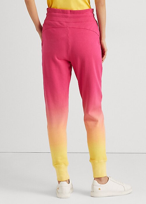 Růžové / oranžové / žluté dámské francouzské froté tepláky Ralph Lauren Dip-Dyed Růžové / oranžové / žluté dámské francouzské froté tepláky Ralph Lauren Dip-Dyed
