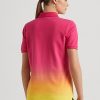Růžová / oranžová / žlutá dámská polokošile Ralph Lauren Dip-Dyed Piqué