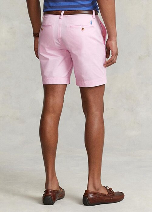 Růžové pánské šortky Ralph Lauren Stretch Straight Fit Chino Růžové pánské šortky Ralph Lauren Stretch Straight Fit Chino