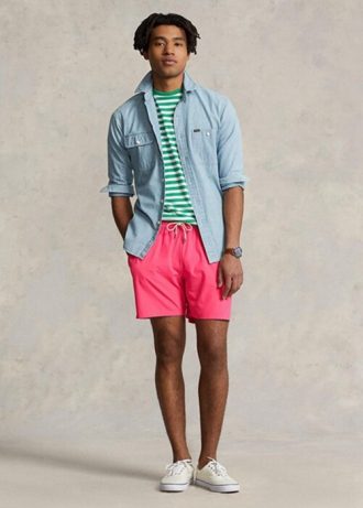 Růžové pánské šortky Ralph Lauren Traveler Swimming Trunk