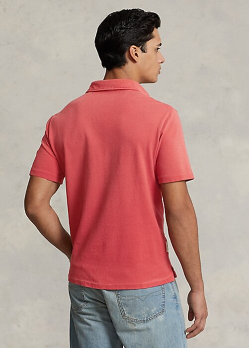 Růžové pánské polokošile Ralph Lauren Classic Fit Mesh Pocket Polo Růžové pánské polokošile Ralph Lauren Classic Fit Mesh Pocket Polo
