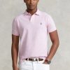 Růžové pánské polokošile Slim Fit Mesh Ralph Lauren Custom Růžové pánské polokošile Slim Fit Mesh Ralph Lauren Custom