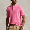 Růžové pánské polokošile Slim Fit Mesh Ralph Lauren Custom Růžové pánské polokošile Slim Fit Mesh Ralph Lauren Custom