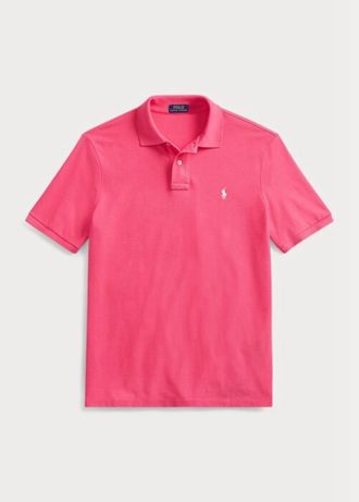 Růžové pánské polokošile Slim Fit Mesh Ralph Lauren Custom Růžové pánské polokošile Slim Fit Mesh Ralph Lauren Custom