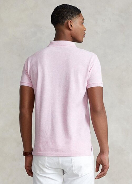 Růžové pánské polokošile Slim Fit Mesh Ralph Lauren Custom Růžové pánské polokošile Slim Fit Mesh Ralph Lauren Custom