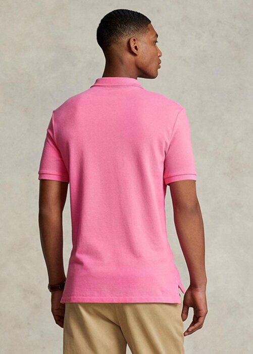 Růžové pánské polokošile Slim Fit Mesh Ralph Lauren Custom Růžové pánské polokošile Slim Fit Mesh Ralph Lauren Custom