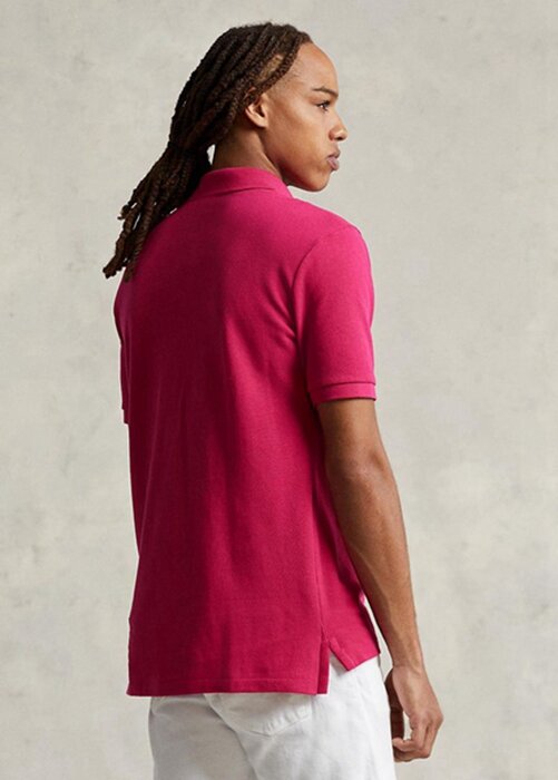 Růžové pánské polokošile Slim Fit Mesh Ralph Lauren Custom Růžové pánské polokošile Slim Fit Mesh Ralph Lauren Custom