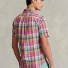 Růžové pánské popover košile Ralph Lauren Classic Fit Madras Růžové pánské popover košile Ralph Lauren Classic Fit Madras
