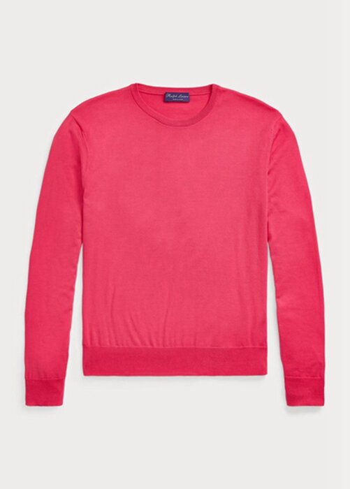 Růžové pánské svetry Ralph Lauren Cotton Crewneck Růžové pánské svetry Ralph Lauren Cotton Crewneck