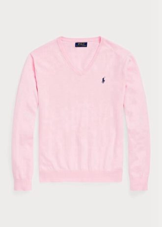 Růžové pánské svetry Ralph Lauren Slim Fit s texturou z bavlny Růžové pánské svetry Ralph Lauren Slim Fit s texturou z bavlny