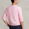 Růžové pánské svetry Ralph Lauren Slim Fit s texturou z bavlny Růžové pánské svetry Ralph Lauren Slim Fit s texturou z bavlny