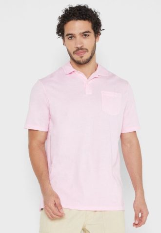Růžové pánské základní polokošile Ralph Lauren Růžové pánské základní polokošile Ralph Lauren