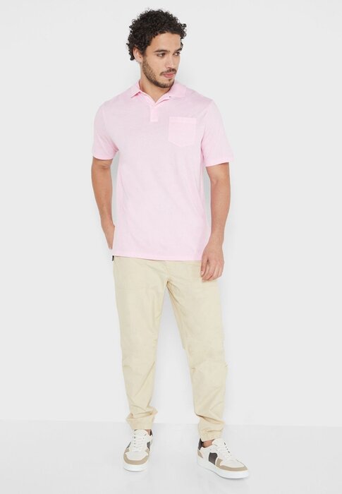 Růžové pánské základní polokošile Ralph Lauren Růžové pánské základní polokošile Ralph Lauren
