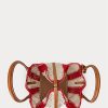 Ruby/Natural Dámské pruhované tkané velké kabelky Bellport Ralph Lauren Ruby/Natural Dámské pruhované tkané velké kabelky Bellport Ralph Lauren