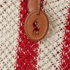 Ruby/Natural Dámské pruhované tkané velké kabelky Bellport Ralph Lauren Ruby/Natural Dámské pruhované tkané velké kabelky Bellport Ralph Lauren