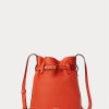 Sunset Orange Dámské kožené malé kabelky Bellport Bucket Ralph Lauren