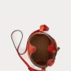 Sunset Orange Dámské kožené malé kabelky Bellport Bucket Ralph Lauren