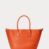Sunset Orange Dámské oboustranné kožené střední kabelky Bellport Ralph Lauren Sunset Orange Dámské oboustranné kožené střední kabelky Bellport Ralph Lauren