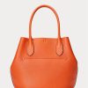 Sunset Orange Dámské oboustranné kožené střední kabelky Bellport Ralph Lauren Sunset Orange Dámské oboustranné kožené střední kabelky Bellport Ralph Lauren