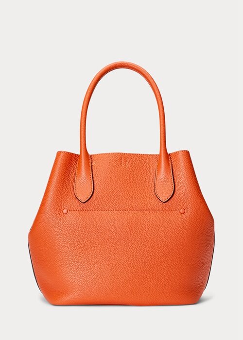 Sunset Orange Dámské oboustranné kožené střední kabelky Bellport Ralph Lauren Sunset Orange Dámské oboustranné kožené střední kabelky Bellport Ralph Lauren