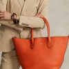 Sunset Orange Dámské oboustranné kožené střední kabelky Bellport Ralph Lauren Sunset Orange Dámské oboustranné kožené střední kabelky Bellport Ralph Lauren