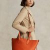 Sunset Orange Dámské oboustranné kožené střední kabelky Bellport Ralph Lauren Sunset Orange Dámské oboustranné kožené střední kabelky Bellport Ralph Lauren