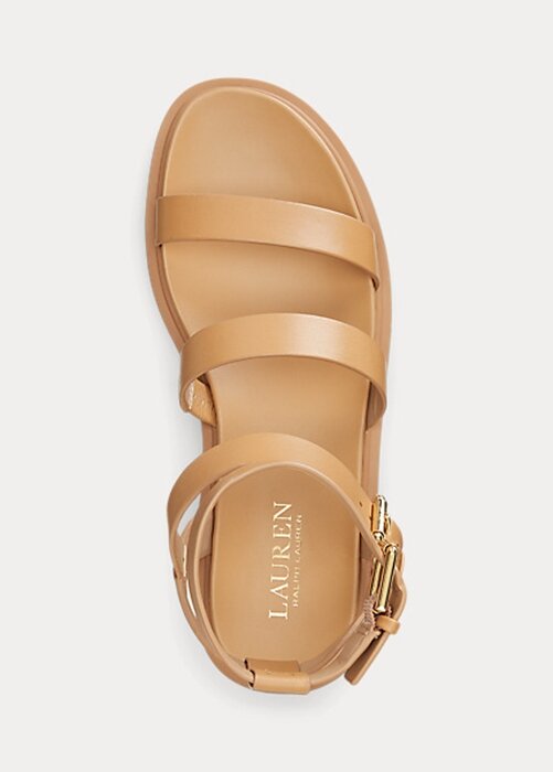 Světle žluté dámské kožené sandály Ralph Lauren Kayleen Nappa Světle žluté dámské kožené sandály Ralph Lauren Kayleen Nappa