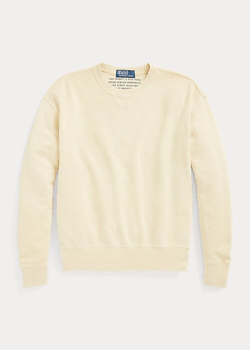 Světle žluté dámské mikiny Ralph Lauren z organické bavlny s výstřihem Světle žluté dámské mikiny Ralph Lauren z organické bavlny s výstřihem