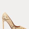 Světle žluté dámské podpatky Ralph Lauren Celia Python Světle žluté dámské podpatky Ralph Lauren Celia Python