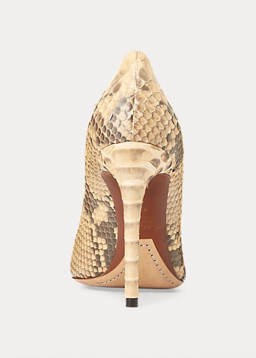 Světle žluté dámské podpatky Ralph Lauren Celia Python Světle žluté dámské podpatky Ralph Lauren Celia Python