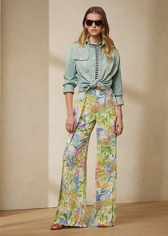 Světle modré dámské bavlněné džínové košile Ralph Lauren Tamia Světle modré dámské bavlněné džínové košile Ralph Lauren Tamia