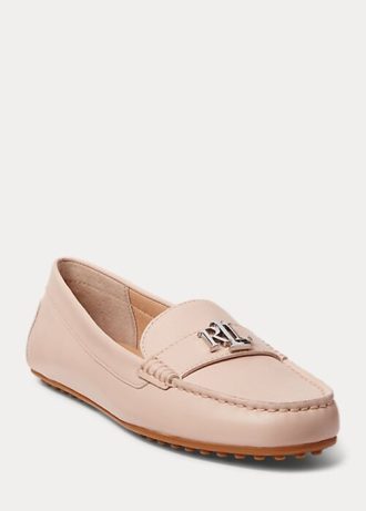 Světle růžové dámské kožené mokasíny Ralph Lauren Barnsbury Nappa Driver Světle růžové dámské kožené mokasíny Ralph Lauren Barnsbury Nappa Driver