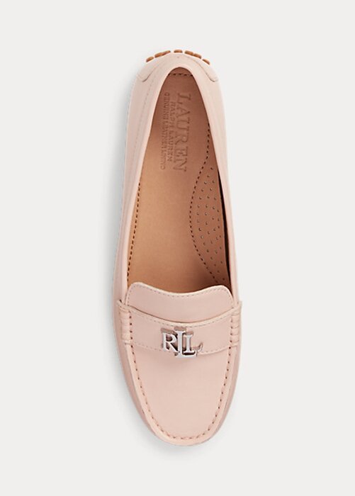 Světle růžové dámské kožené mokasíny Ralph Lauren Barnsbury Nappa Driver Světle růžové dámské kožené mokasíny Ralph Lauren Barnsbury Nappa Driver