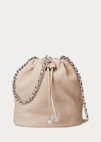 Světle růžové dámské střední střední Emmy bucket tašky Ralph Lauren