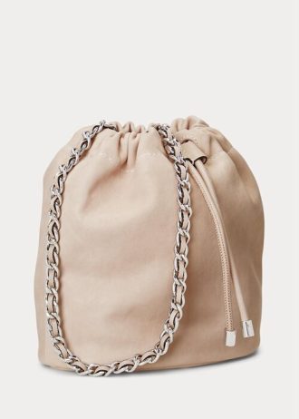 Světle růžové dámské střední střední Emmy bucket tašky Ralph Lauren