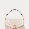 Světle růžové/vanilkové dámské malé crossbody kabelky Tayler z kůže Ralph Lauren Nappa