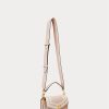 Světle růžové/vanilkové dámské malé crossbody kabelky Tayler z kůže Ralph Lauren Nappa