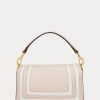 Světle růžové/vanilkové dámské malé crossbody kabelky Tayler z kůže Ralph Lauren Nappa