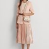 Světle růžové/vanilkové dámské malé crossbody kabelky Tayler z kůže Ralph Lauren Nappa