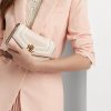 Světle růžové/vanilkové dámské malé crossbody kabelky Tayler z kůže Ralph Lauren Nappa