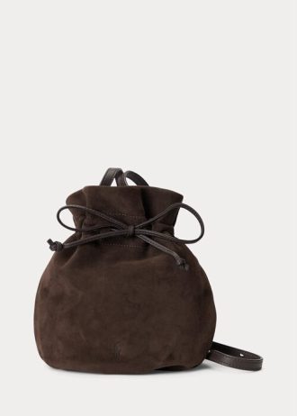 Tabáková dámská kabelka Ralph Lauren The Suede Pony Tabáková dámská kabelka Ralph Lauren The Suede Pony